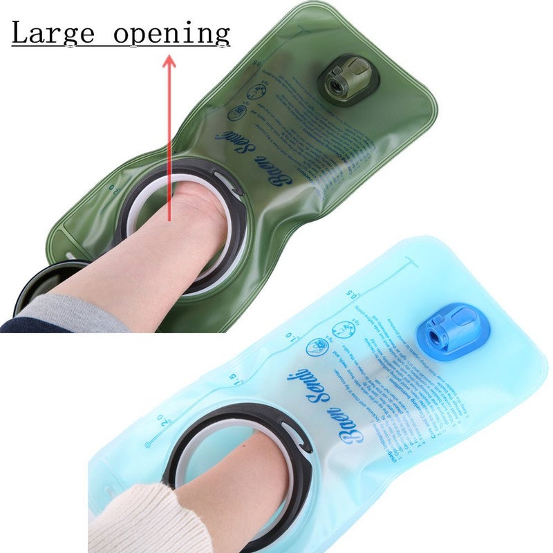 Baen Sendi Hydration Bladder 2 Liter/70 oz(2 Pack) - Water Bladder Pack of 2(1 Piece Blue+1 Piece ArmyGreen) - BPA Free Hydration Pack Replacement - Image 3